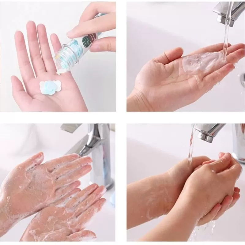 1 PC Paper Soap Random Color Mini Disposable Washing Hand Travel Soap Tube Confetti Flower Travel Soap Paper Washing Hand Mini Soap