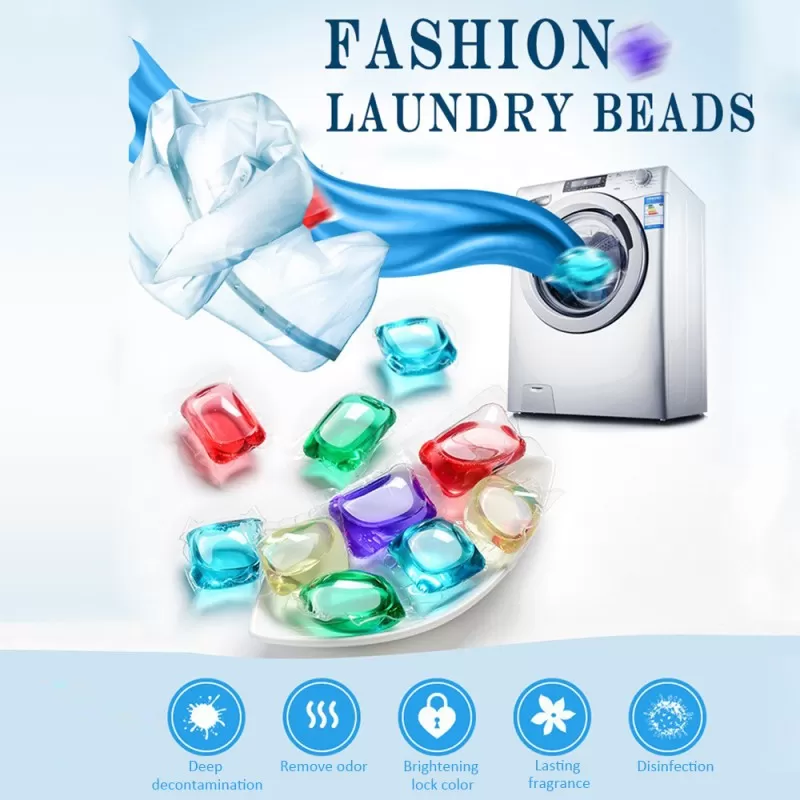 10Pcs Laundry Capsules Detergent Beads Detergent Cube Detergent Laundry Softener