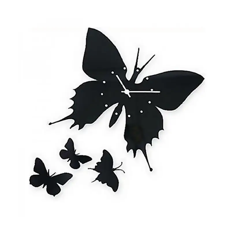 Butterfly Modern Style DIY 3D 2mm Acrylic Wall Clock (12 x 18 Inches)