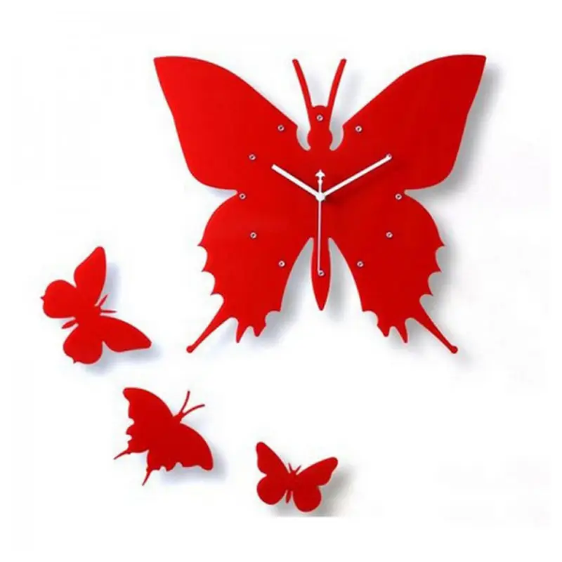 Butterfly Modern Style DIY 3D 2mm Acrylic Wall Clock (12 x 18 Inches)