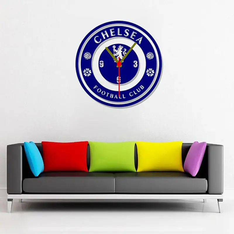 Chelsea Football FC DIY 3D 2mm Acrylic Wall Clock (12*12 inches)