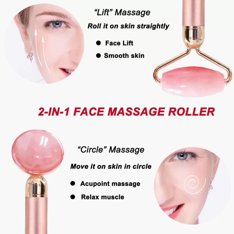 2 in 1 Flawless Face Massager & Roller - Nose Massage Face Lift Anti-Aging