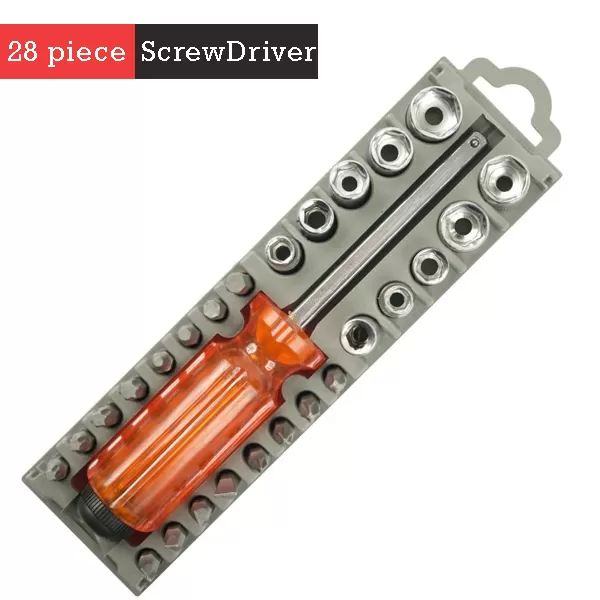 28 Piece's Screwdriver Bit Set, Screwdriver Tools Kit With Storage Case, Nut Driver Tool Set,