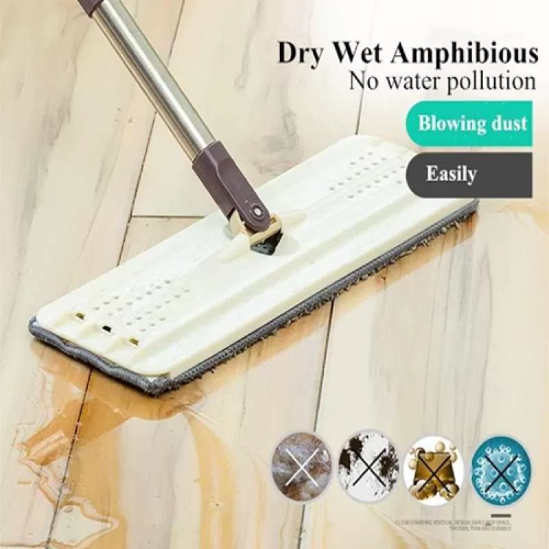 2IN1 Flat Squeeze Automatic Mop Bucket Avoid Hand Washing Floor Cleaner Magic Mop Spin Self Cleaning Lazy Mop Household Tool