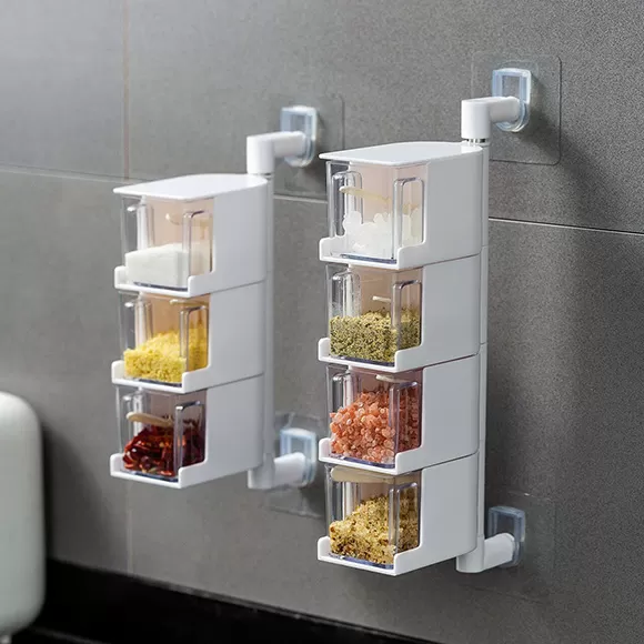 3 Layer Acrylic Rotatable Kitchen Spice Rack
