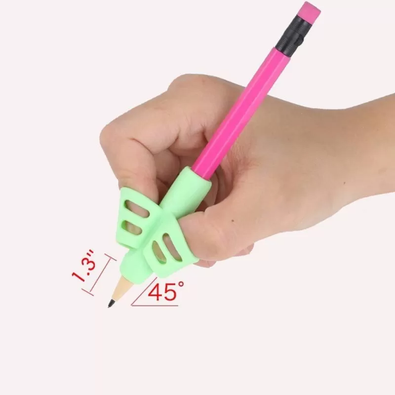 3Pcs / Set Children Pencil Holder Tools Silicone Two Finger Ergonomic Posture Correction Tools Pencil Grip Writing Aid Grip Correction School Supplies