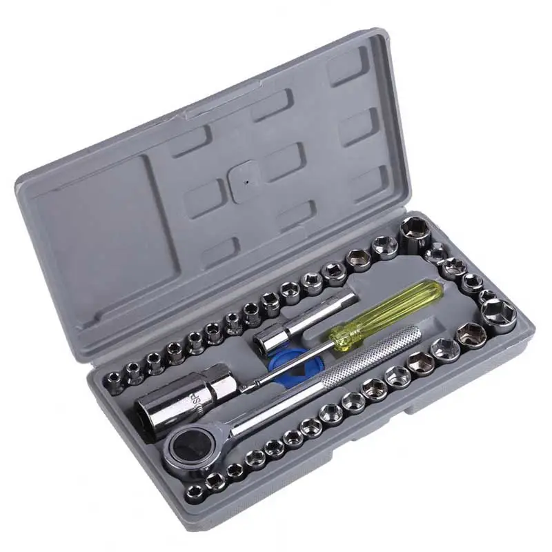 Pack of 3 Tool Kits: Aiwa 40 Pcs Wrench Toll Kit + 45 In 1 Professional Hardware Tools + 2 Snap n Grip Tools