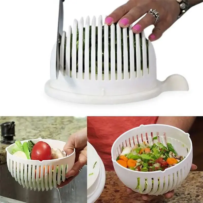 60 Second Salad Maker Cutter Bowl Salad Cutter Chopper - Healthy, Fresh Salads Made Easy!