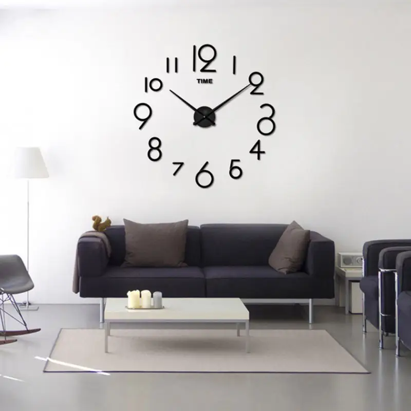 Stylish Numbers DIY 3D 2mm Acrylic Wall Clock (32 Inches)