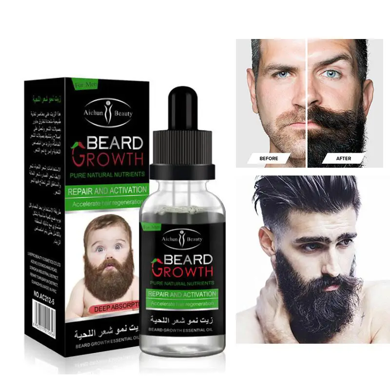Hair & Beard Growth Essential Oil Enhance Facial Whiskers Nutrition Moustache