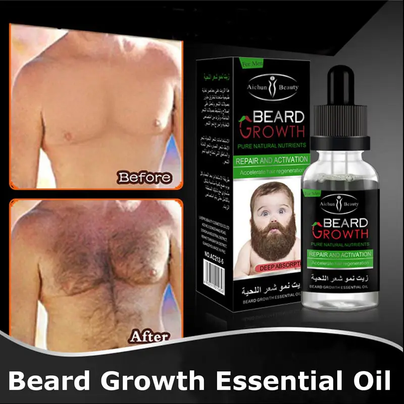 Hair & Beard Growth Essential Oil Enhance Facial Whiskers Nutrition Moustache (Pack of 2)