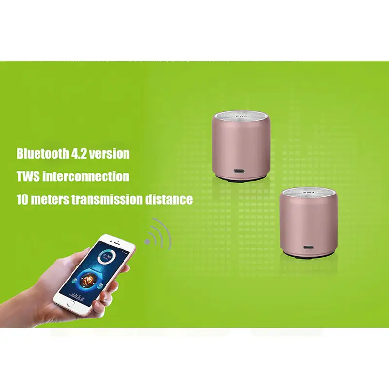 EWA A107 Bluetooth Speaker Portable Wireless Speaker TWS Technology Stainless Steel Bluetooth 4.2 MP3 Player