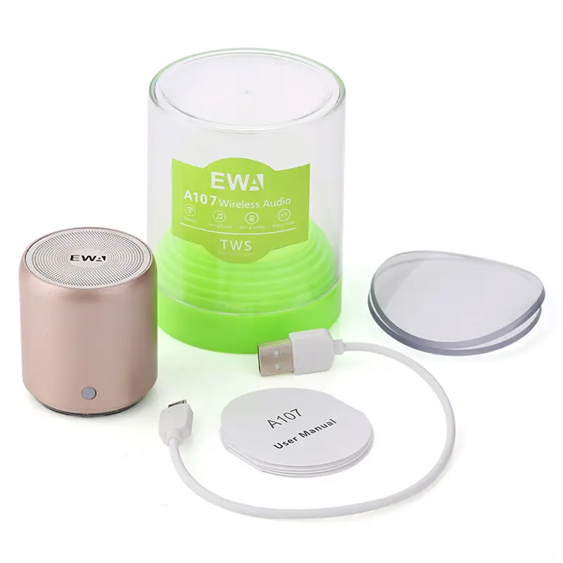 EWA A107 Bluetooth Speaker Portable Wireless Speaker TWS Technology Stainless Steel Bluetooth 4.2 MP3 Player