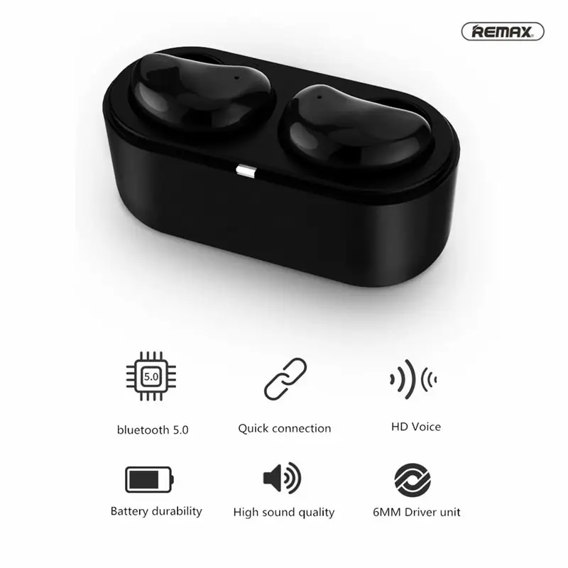 Remax TWS-5 Latest Bluetooth Earpiece (With Charging Case)