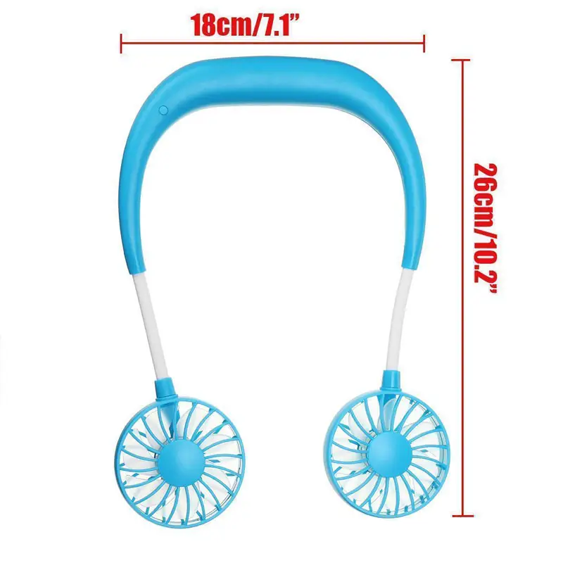 Lazy Neck Hanging Dual Mini Rechargeable Cooling Fan