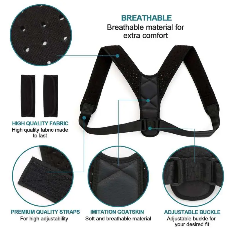 Energizing Posture support Brace Adjustable Straight Strap for Men and Women