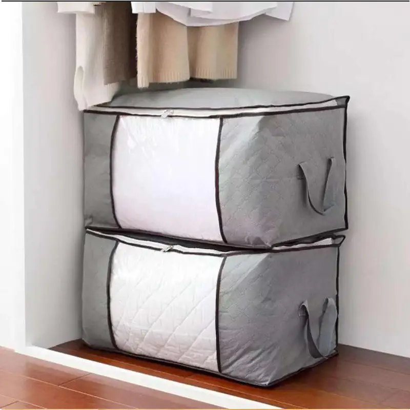 Non-woven Foldable Clothes Quilt Clothes Storage Bag Organizer Box New (Pack of 3)