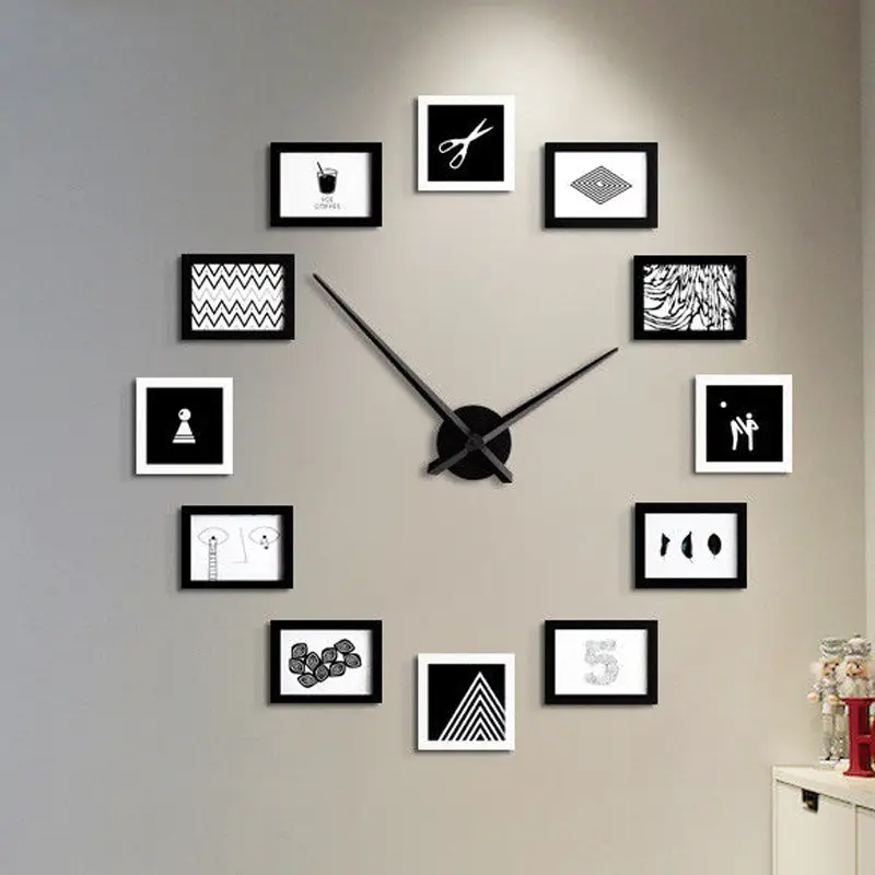 Real Family Frame 2mm DIY 3D Acrylic Wall Clock (42*42)