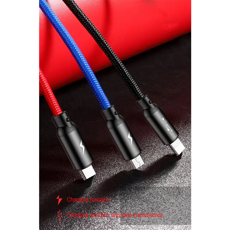 Baseus Three Primary Colors 3-in-1 Rapid Charging Cable (Original)