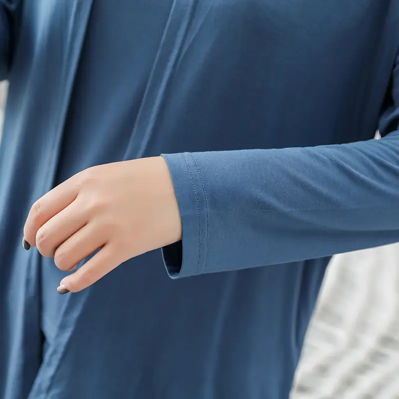 3Pcs Pajama Suit Women Modal Long-sleeved Vest For Leisure Home Wear Female Sleepwear (Navy-Blue)