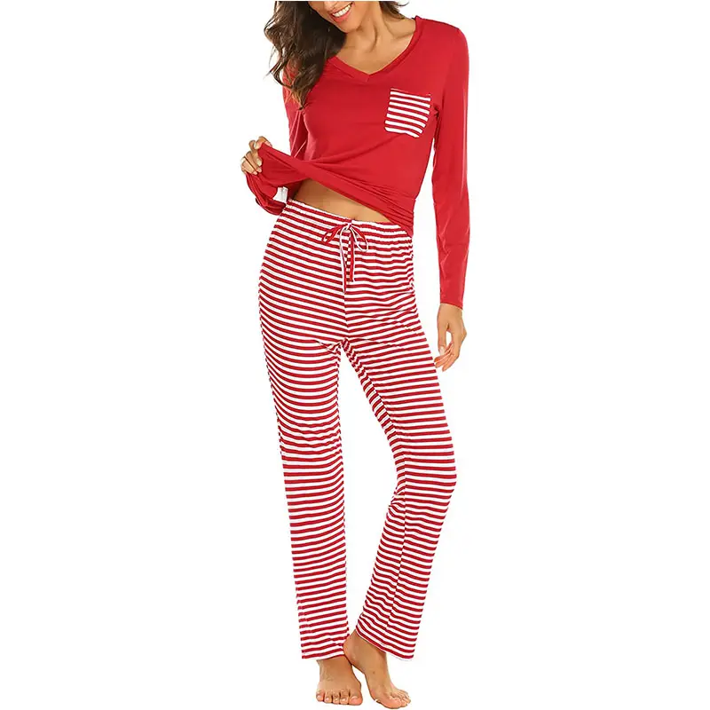 Printed Cotton Ladies Sleep Dress Night Wear with Shirt and Trouser (Red) (Design-41-B)