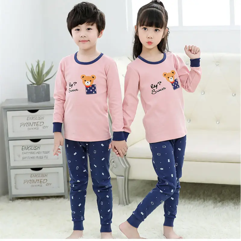 Baby Or Baba Pink and Blue Bear print Kids Night Suit (KD-021-B)