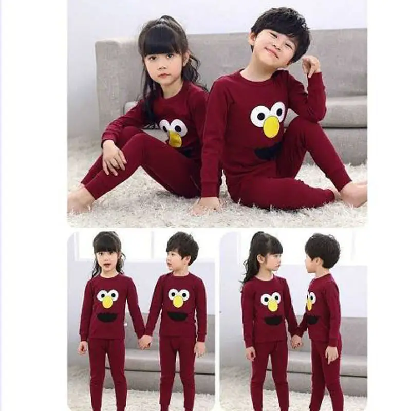 Baby Or Baba Maroon Elmo print Kids Night Suit (KD-016-B)