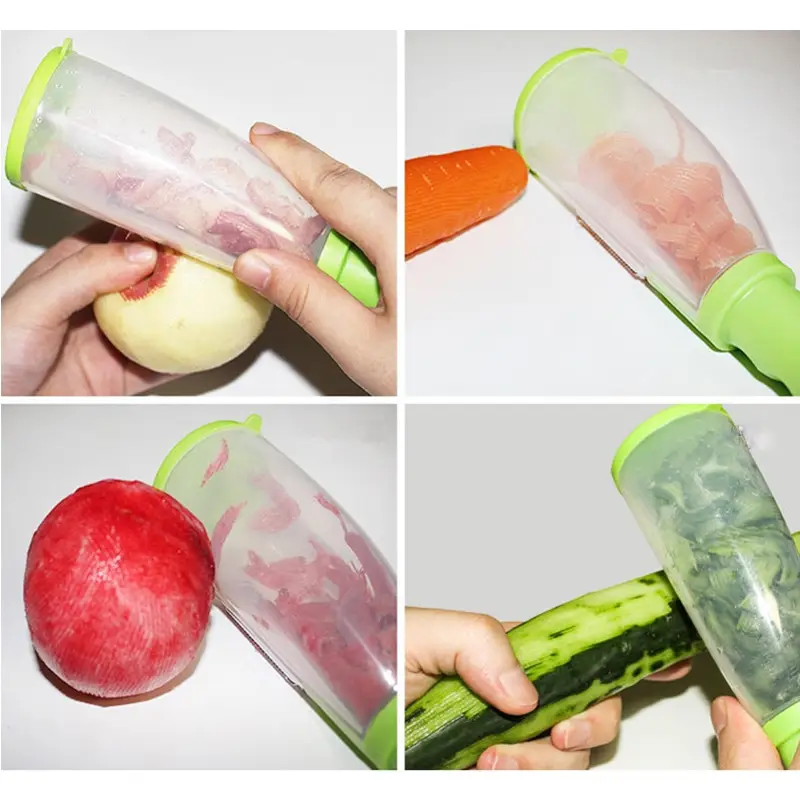 Smart Multifunctional Vegetable/ Fruit Peeler With Trash For Kitchen