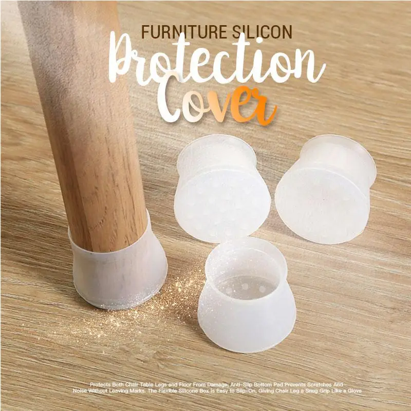 Furniture Silicon Leg Caps Protection Cover (4pcs)