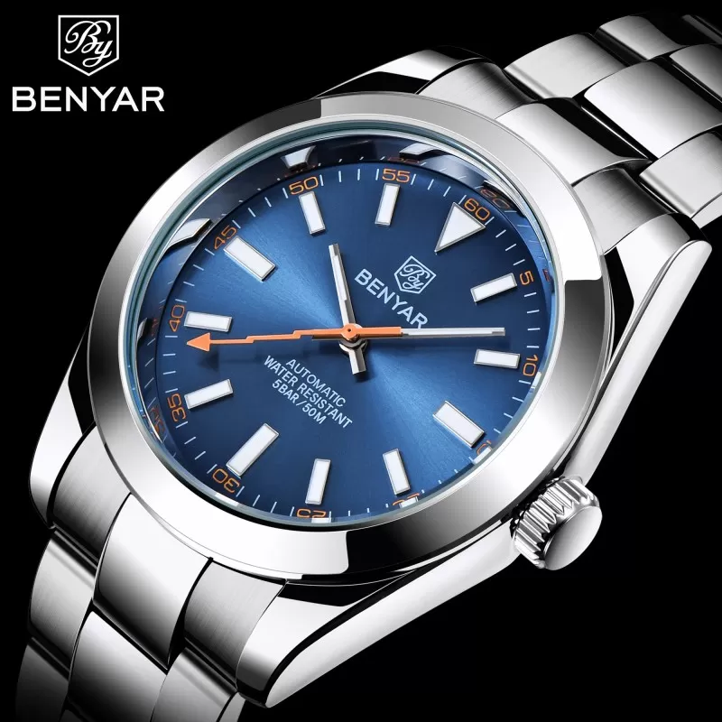 BENYAR Automatic Executive Edition Blue Dial Wrist Watch (BY-1191)