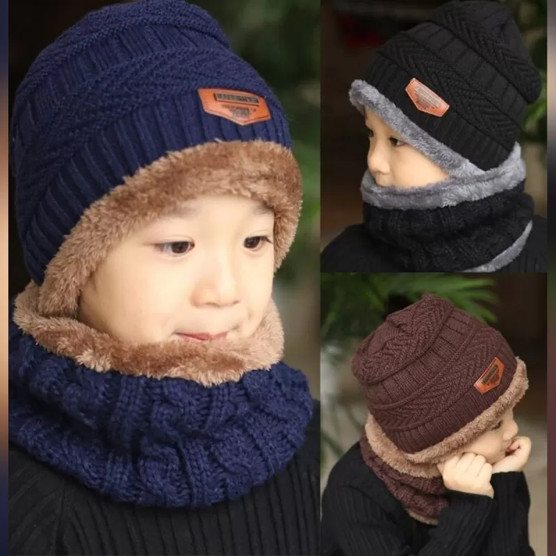 Pack of 2 – Best Quality Winter Warm Cap & Collar for Kids