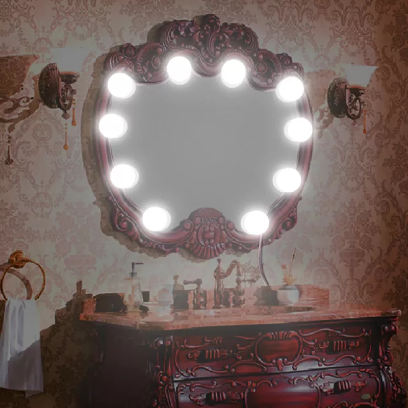 Vanity Light LED Bulbs for Makeup Mirror Stand (10 Bulbs)-KS