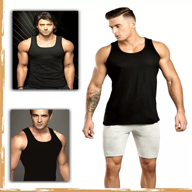 Pack of 3 – Branded Cotton Luxury Sleeveless Vest for Men