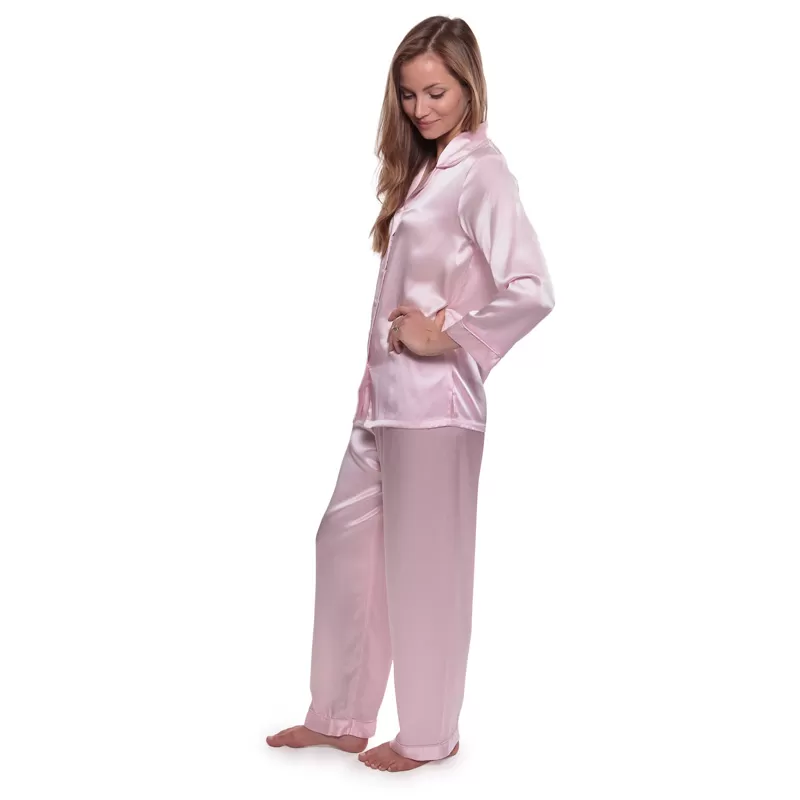 Silk Night Suit For Women (Pink)