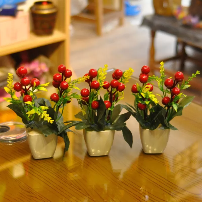 Artificial Flower Plants 3 Small Size For Decoration
