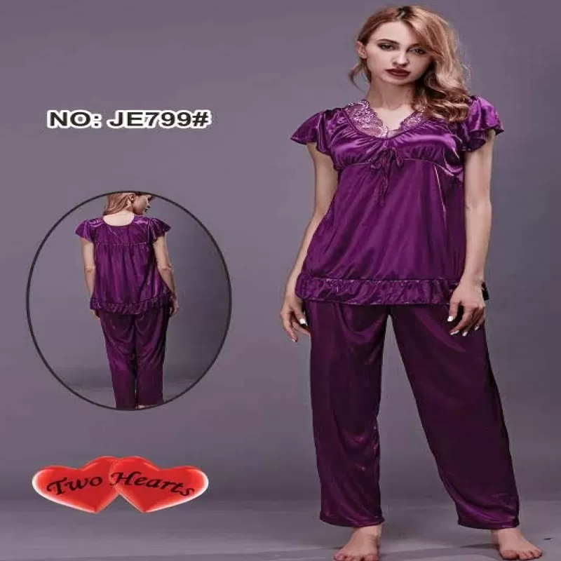 Pack of 1 - Silk Satin Nighty Suit For Women