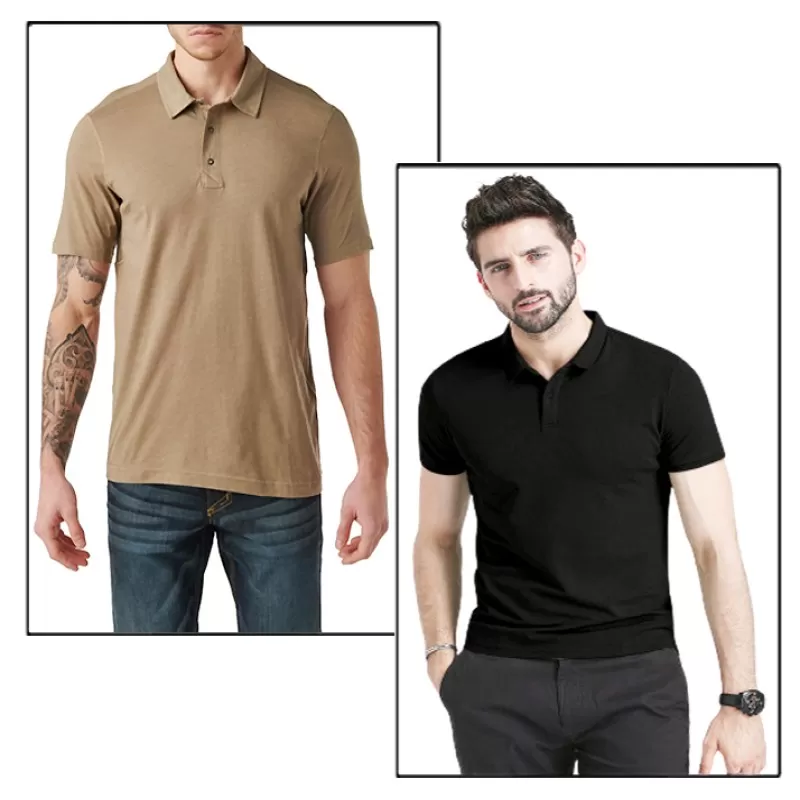 Buy Pack of 2 - Best Quality Plain Short Sleeve Polo Shirts for Men ...