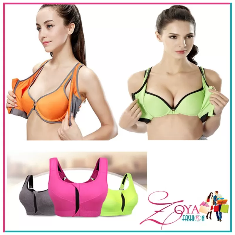 New Front-Zipper Sports Bra Women's Running Shock-Proof Back Underwear Bra  - China Bra and Underwear price