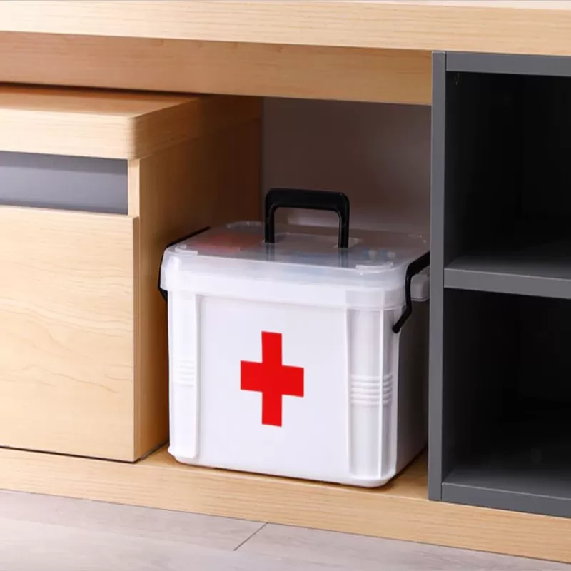First Aid Transparent Plastic Medicine Pills Storage Box Organizer