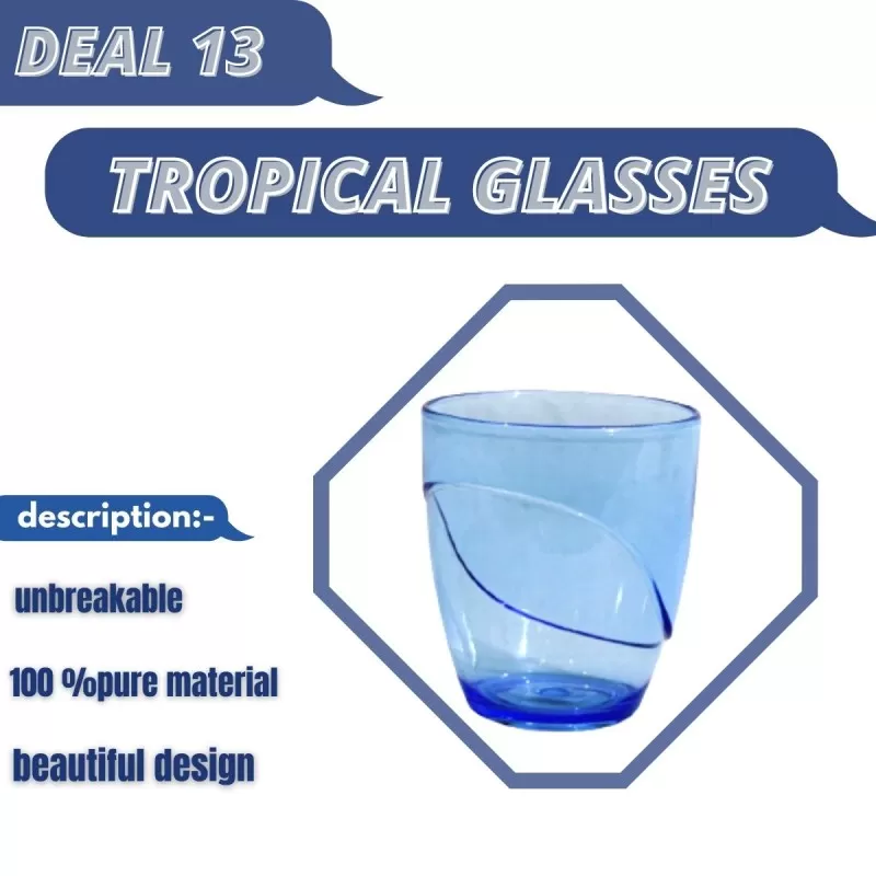 (Deal 13) 12 Tropical Unbreakable glasses
