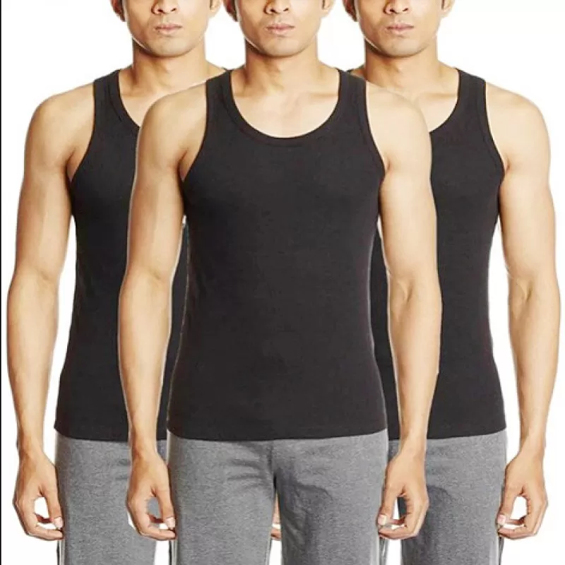 Pack of 3 – Branded Cotton Luxury Sleeveless Vest for Men