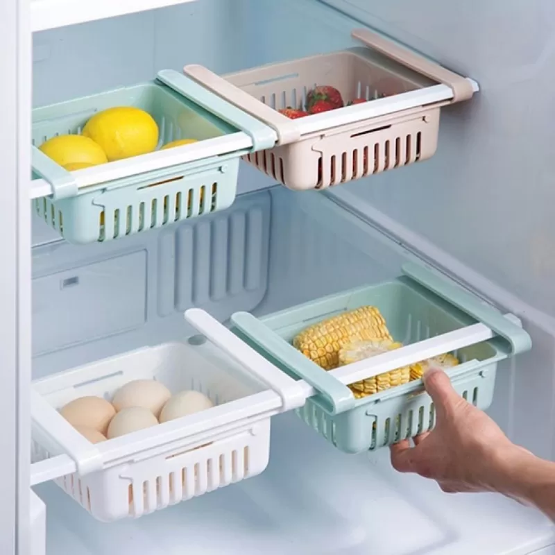 Adjustable Fridge Storage Basket Food Organizer (Pack of 2)