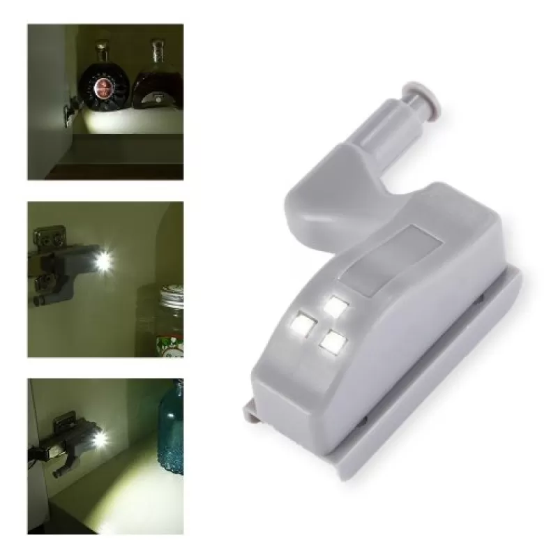 Auto Sensor Wardrobe LED Night Light Hinge Cabinet Cupboard Kitchen Door Lamp (Pack of 2)