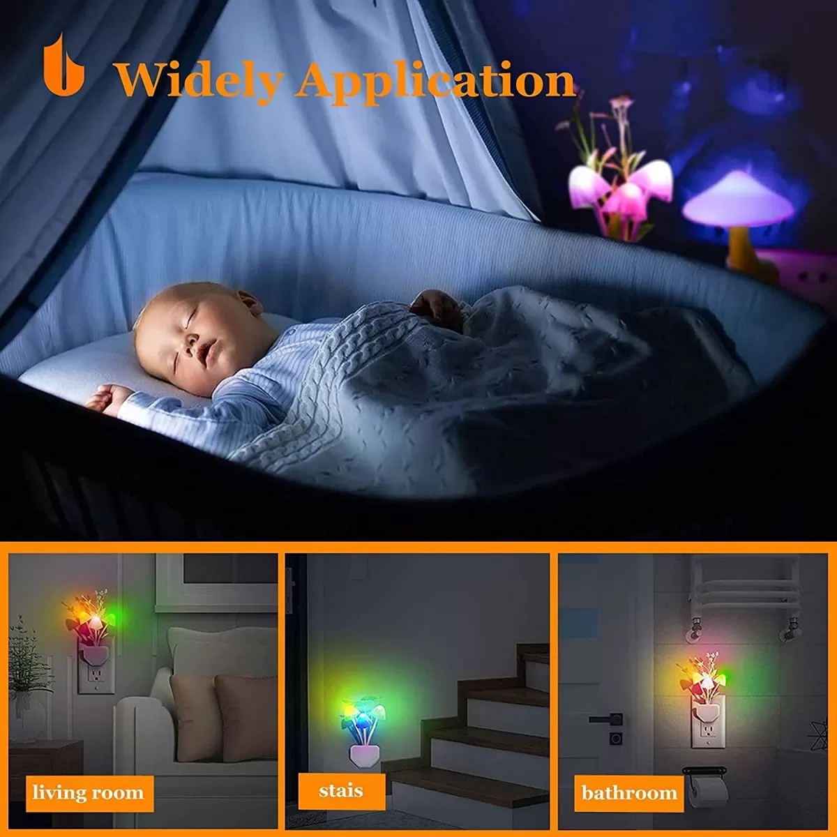 Automatic Sensor Light Night Color Changing Romantic Flower LED Night Lights Flower Mushroom Night Light Lamp with Sensor LED Night Lights