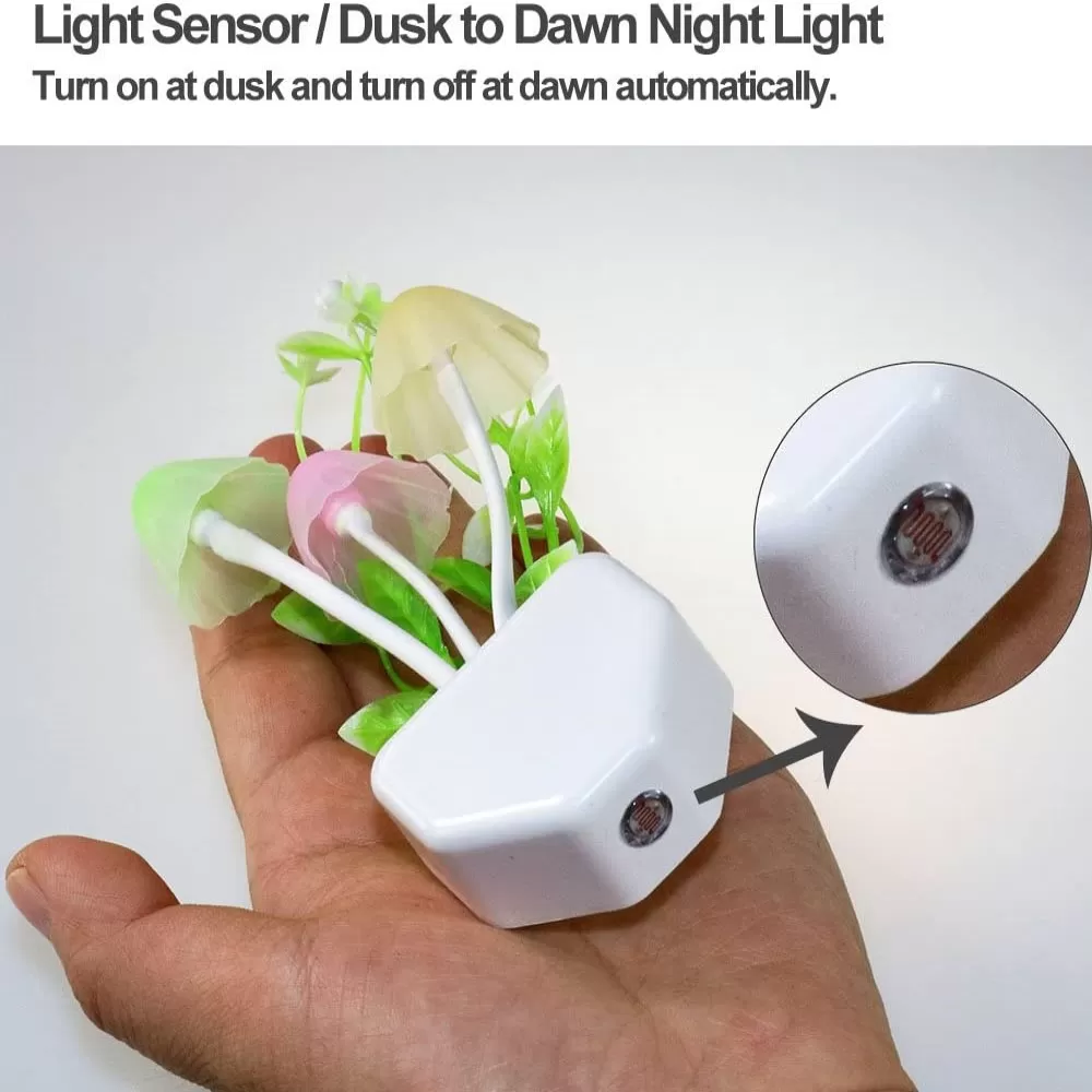 Automatic Sensor Light Night Color Changing Romantic Flower LED Night Lights Flower Mushroom Night Light Lamp with Sensor LED Night Lights