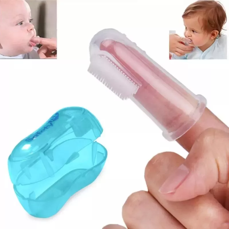 Baby Finger Tooth brush - Silicone Gum Massager and Teether Brush for Babies and Toddlers