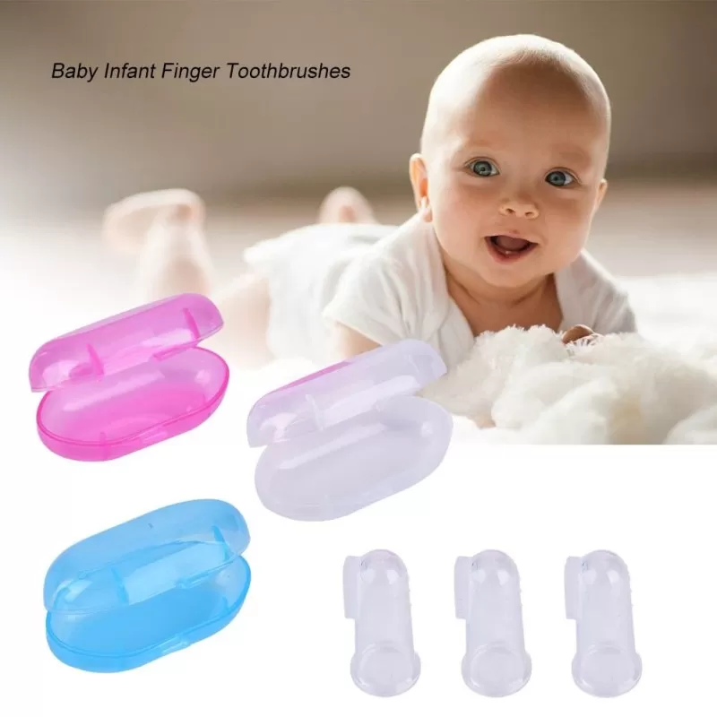 Baby Finger Tooth brush - Silicone Gum Massager and Teether Brush for Babies and Toddlers