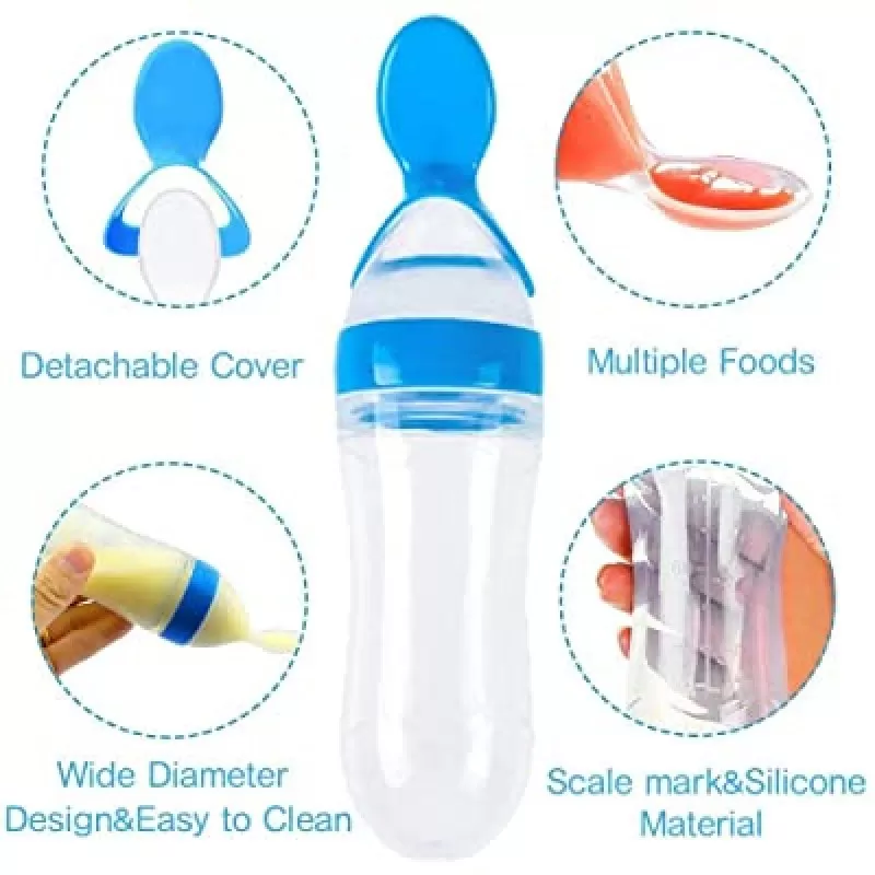 Baby Spoon Feeder-Feeder with Spoon-Silicone Spoon Feeder-Baby Silicon Spoon Feeder-Spoon bottle Feeder-Spoon Feeder Silicon