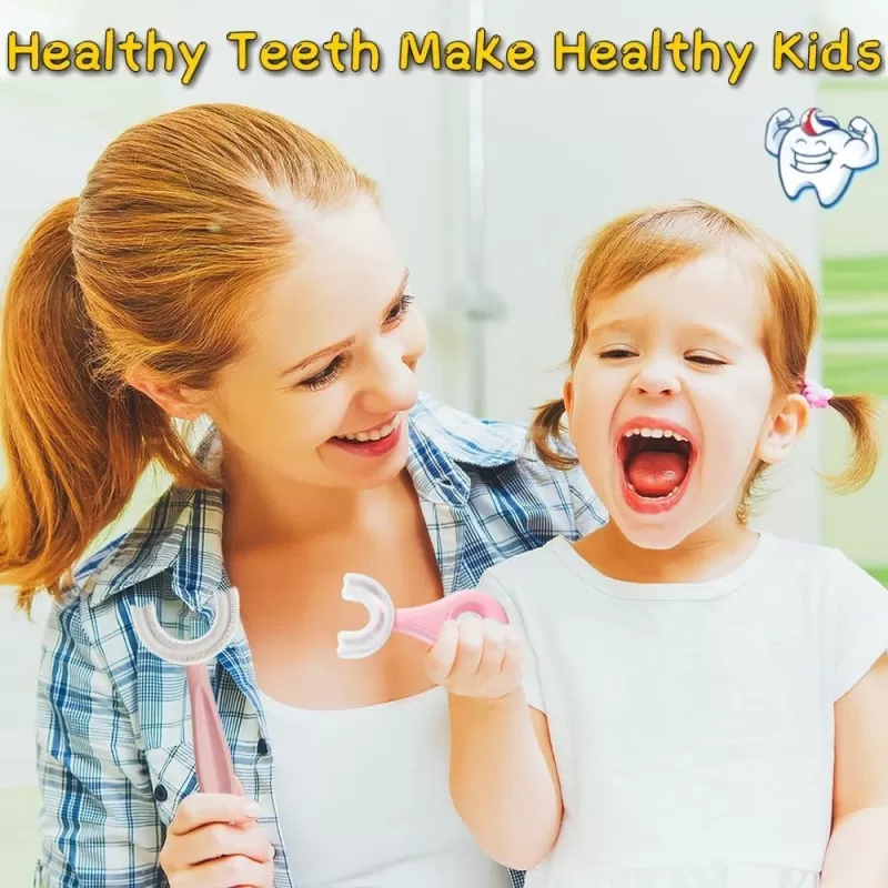 Baby Toothbrush Toddlers Teeth Cleaning Brush Kids U Shaped Tooth brush For Children Mouth Oral Cleaning Brush Toothbrushes For 2 – 6 Years