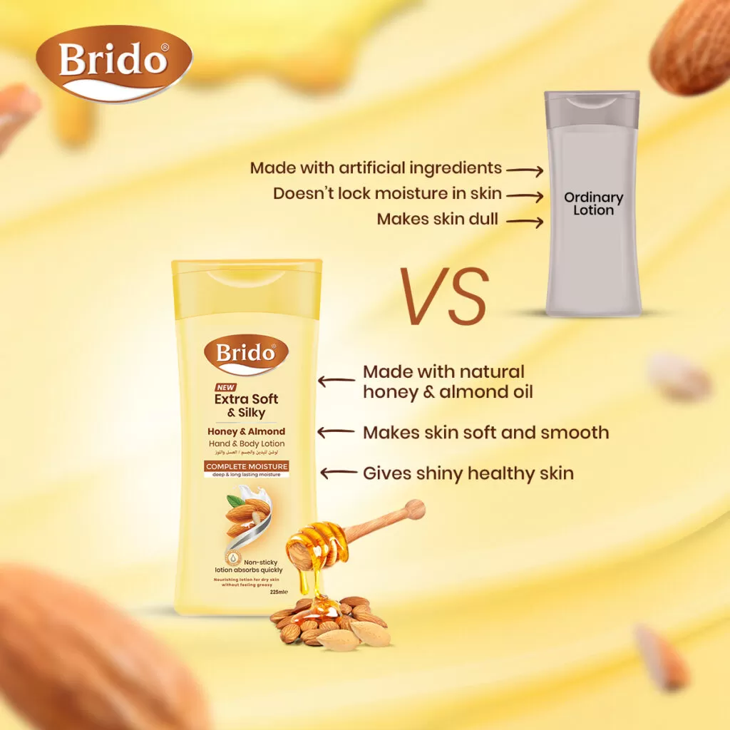 Brido Honey & Almond Hand & Body Lotion-225ML